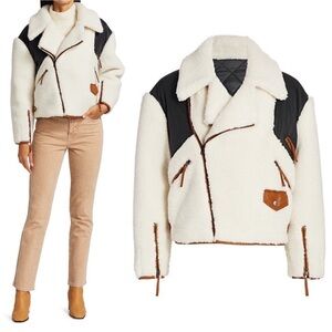 Frame fleece Jacket - Cream, Black, and Tan